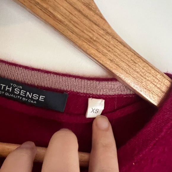 Raspberry Color Cashmere Cardigan - Picture 2 of 4